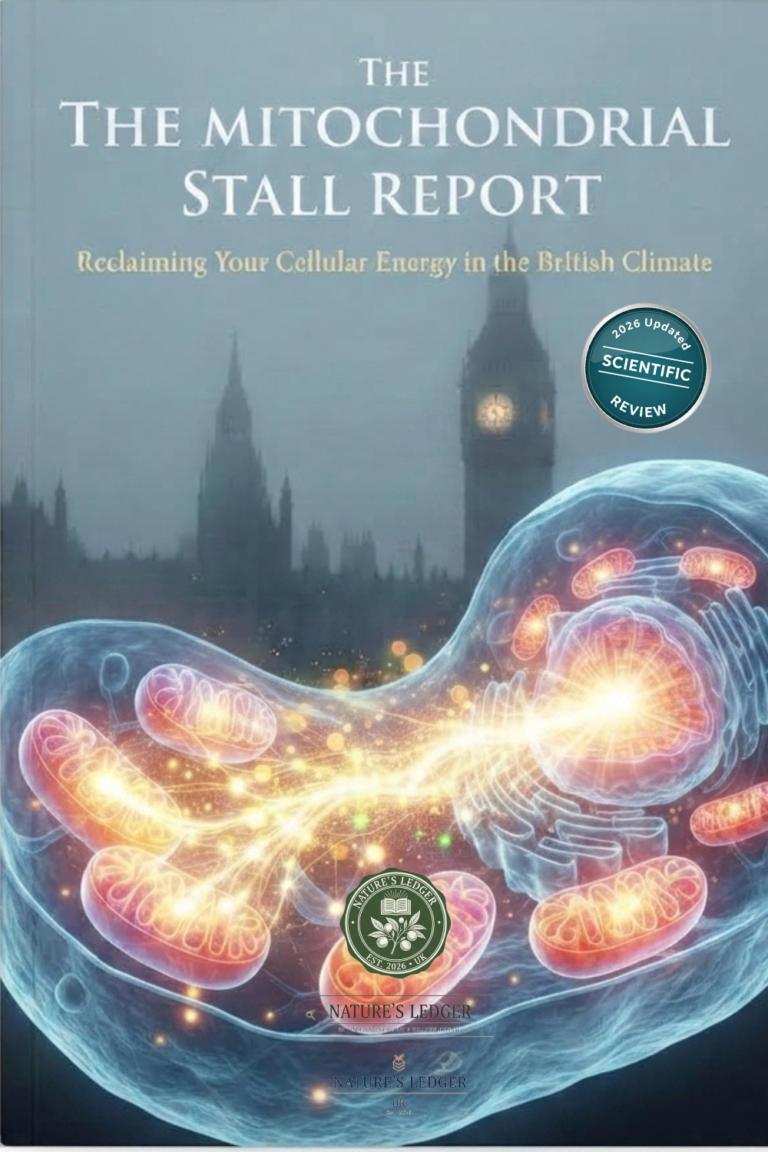 The Mitochondrial Stall Report e-book cover featuring cellular energy graphics and London skyline.