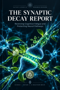 The Synaptic Decay Report e-book cover focusing on neural pathways and cognitive fatigue research